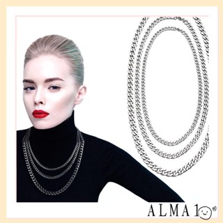 Alma สายโซ่ โช้กเกอร์ สไตล์พังก์ โกธิค สําหรับผู้ชาย 5 7 9 มม.