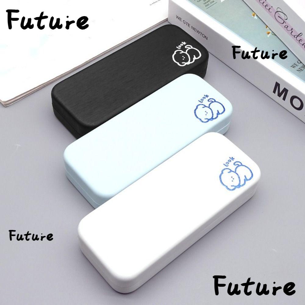 Future กล่องใส่แว่นตาอ่านหนังสือ แบบหนัง กันความเครียด น้ําหนักเบา แบบพกพา สีพื้น สําหรับผู้ชาย