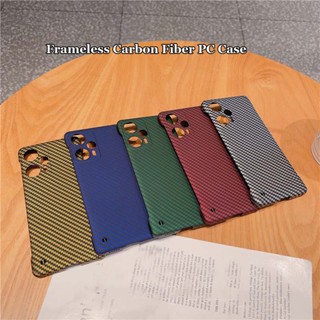 เคสโทรศัพท์มือถือ PC แข็ง คาร์บอนไฟเบอร์ ผิวด้าน ไร้กรอบ สําหรับ Xiaomi Redmi Note 12T Pro