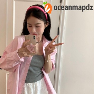 Oceanmapdz ที่คาดผม สีชมพู สครันชี่, กิ๊บติดผม ผ้าไหมซาติน, เชือกรัดผม เรียบง่าย ที่มัดผม มัดผมหางม้า