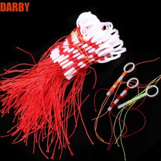 Darby ด้ายผ้าฝ้าย สีแดง สีเหลือง สีส้ม สําหรับตกปลา 50 ชิ้น