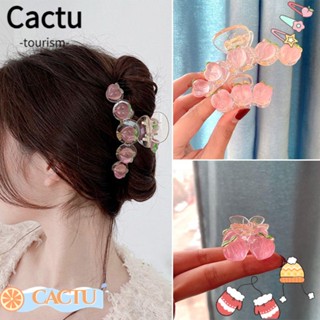 Cactu ที่คาดผมแฟชั่น ลายปู พีช น่ารัก สําหรับเด็กผู้หญิง