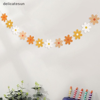 Delicatesun ป้ายแบนเนอร์ ลายดอกเดซี่ สีขาว สไตล์โบโฮ สําหรับตกแต่งปาร์ตี้ ในร่ม