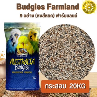 Budgies Farmland 9 อย่าง (หงส์หยก) ฟาร์มแลนด์ ธัญพืชรวม อาหารนก ขนาด 20KG