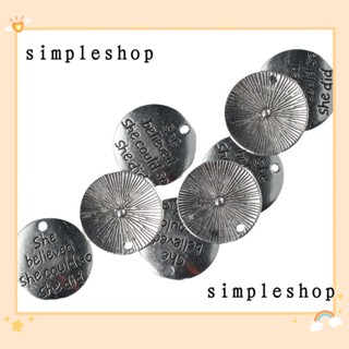 Simple จี้อัลลอย สีเงิน สไตล์โบราณ สําหรับทําเครื่องประดับ DIY