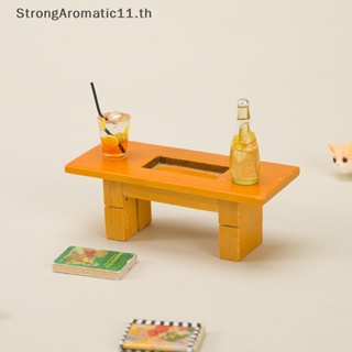 Strongaromatic โมเดลโต๊ะกาแฟ ขนาดเล็ก สําหรับตกแต่งบ้านตุ๊กตา