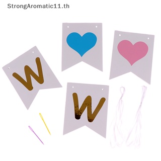 Strongaromatic ธงแบนเนอร์กระดาษ ลาย Welcome สําหรับตกแต่งวันเกิดเด็ก