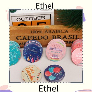 Ethel1 ป้ายฉลากกระดาษ Happy Birthday DIY สําหรับห่อของขวัญ ปาร์ตี้วันเกิด 100 ชิ้น