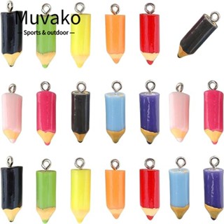 Muvako จี้ดินสอเรซิ่น 7*16 มม. 5 สี สําหรับเด็กผู้หญิง 30 ชิ้น