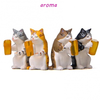 Aroma โมเดลฟิกเกอร์ รูปปั้นแมว บอนไซจําลอง ขนาดเล็ก ของเล่น สําหรับตกแต่งบ้าน