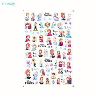 [risesky] สติกเกอร์ ลายการ์ตูนสโนว์ไวท์ ซิมป์สัน สําหรับตกแต่งเล็บ