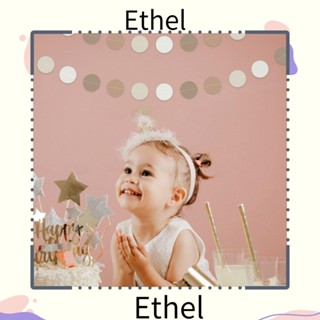 Ethel1 พวงมาลัยกระดาษ ทรงกลม ลายจุด สําหรับแขวนตกแต่งปาร์ตี้วันเกิด 5 ชิ้น