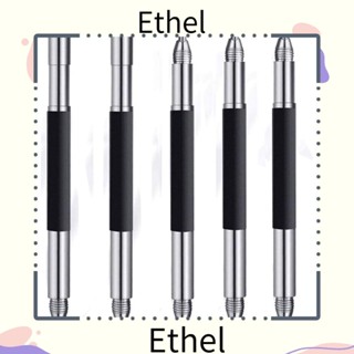 Ethel1 ปากกาแกะสลักโลหะ แบบสองหัว ทังสเตนคาร์ไบด์ สีเงิน เซรามิค สําหรับงานโลหะ