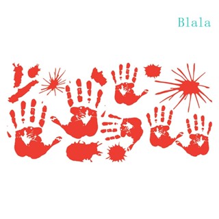 สติกเกอร์ พิมพ์ลาย Blala Halloween Bloody Hand Foot สําหรับตกแต่งปาร์ตี้ฮาโลวีน