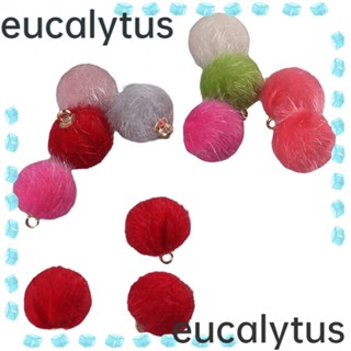 Eucalytus1 จี้ต่างหูปอมปอม โลหะผสมไฟเบอร์ หลากสีสัน DIY