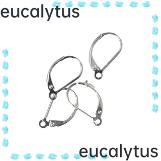 Eucalytus1 ตะขอต่างหูสตั๊ด ทรงเรขาคณิต สีเงิน สําหรับทําเครื่องประดับ Diy