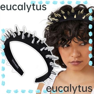 Eucalytus1 ที่คาดผม ประดับหมุด สไตล์พังก์ โกธิค สีทอง สีเงิน แฟชั่นสําหรับผู้หญิง