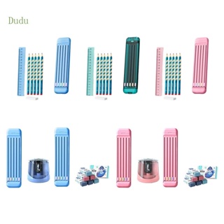 Dudu Multi-in-1 ชุดเครื่องเขียน ประกอบด้วย ยางลบดินสอ ไม้บรรทัดใส สําหรับเด็ก 5 ชิ้น