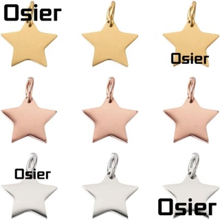 Osier1 จี้ห้อยแบน สเตนเลส สีทอง เงิน กุหลาบ ทอง ดาว เสน่ห์ ต่างหู ทําจี้โรสโกลด์ งานฝีมือ คนรัก