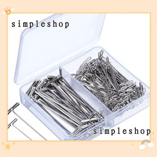 Simple หมุดสเตนเลส ทรงตรง 1&amp;2 นิ้ว สีเงิน สําหรับเย็บผ้า ถักนิตติ้ง 150 ชิ้น