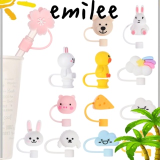 EMILEE 1 ชิ้น ซิลิโคน ฟาง ปลั๊ก น่ารัก ป้องกันอากาศกระเด็น อุปกรณ์เสริมถ้วย