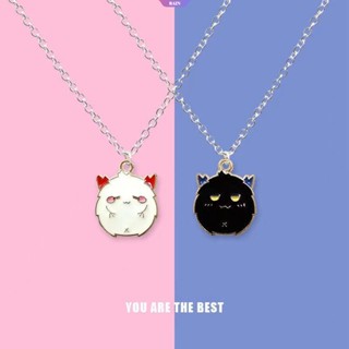 Best Friend สร้อยคอโซ่ จี้การ์ตูนปีศาจน้อยน่ารัก สีดํา สีขาว เครื่องประดับแฟชั่น ของขวัญวันฮาโลวีน สําหรับเด็ก [RAIN]