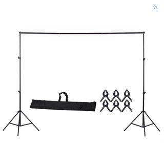 ชุดขาตั้งฉากหลังสตูดิโอถ่ายภาพ อลูมิเนียมอัลลอย ขนาด 200x200 ซม. 78x78 นิ้ว ปรับได้ พร้อมกระเป๋าถือ และคลิปหนีบ 6 ชิ้น