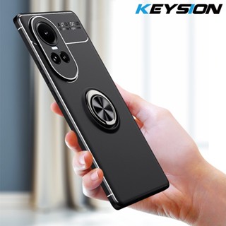 Keysion เคสโทรศัพท์มือถือ ซิลิโคน ผิวด้าน กันกระแทก พร้อมแหวนขาตั้ง สําหรับ OPPO Reno10 5G 10 Pro+ 5G Reno 8 Pro 8 Z 8 Lite 8T 5G