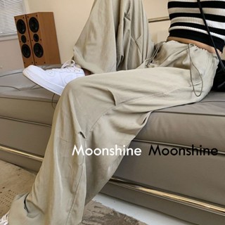 Moon  กางเกงขายาว คาร์โก้ กางเกง เชือกอเมริกันคลาสิค Cargo pants 2023 NEW 080725 รุ่นใหม่ High quality Korean Style สบาย A20M06X 36Z230909