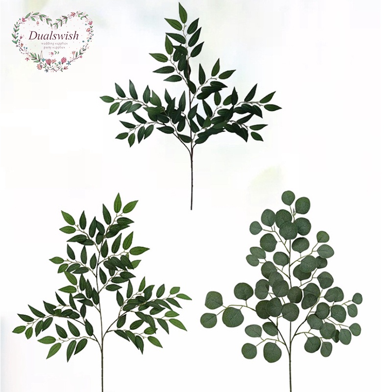 Dualswish ดอกไม้ประดิษฐ์ ยูคาลิปตัส ใบไม้สีเขียว สําหรับตกแต่งบ้าน งานแต่งงาน ปาร์ตี้