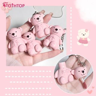 Magic Casa Mirror ลิปกลอส Cute Bear Matte Lip Mud Velvet Grey Pink Keychain Lipstick Long Lasting Lip Glaze Red Lip Gloss For Women Beauty 5 Colors [TOP]