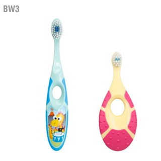 BW3 แปรงสีฟันเด็กอ่อน Oral Care Stain Remove Deep Clean แปรงสีฟันการ์ตูนน่ารักสำหรับเด็กทารกเด็กวัยหัดเดิน