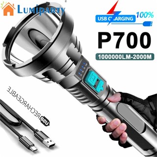 Lumiparty ไฟฉาย Led ที่มีประสิทธิภาพ ชาร์จ Usb มือถือ ระยะไกล สว่างพิเศษ แข็งแรง ไฟฉายตั้งแคมป์กลางแจ้ง