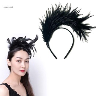 ✿ ที่คาดผมขนนก 1920s Burlesque Headpiece With Feathers Flapper Feather Headband Flapper Headpiece Mardi Gras Headban