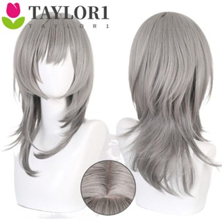 Taylor1 วิกผมคอสเพลย์ สังเคราะห์ สีเทาเข้ม สําหรับผู้ชาย และผู้หญิง