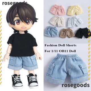 Rosegoods1 กางเกงยีนขาสั้น ผ้าฝ้าย แฮนด์เมด คุณภาพสูง สําหรับตุ๊กตา 1/12 BJD