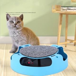 Pets Shop Catch Mouse Motion Cat Toy Interactive Fun Puzzle Rotating Chase Toys with Scratching Pad for Cats Kittens