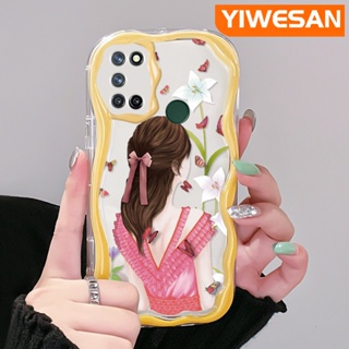 เคสโทรศัพท์มือถือ ซิลิกาใส กันกระแทก ลายผีเสื้อ เด็กผู้หญิง สําหรับ Realme 7 Pro 7i C17 Narzo 20 Pro