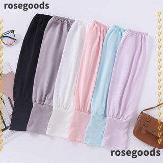 Rosegoods1 ปลอกแขนกันแดด ผ้าเรยอน แบบบาง ทรงหลวม สําหรับกลางแจ้ง