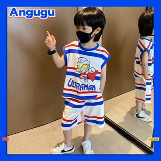 Angugu ใหม่ ชุดเสื้อยืดแขนสั้น กางเกงขาสั้น พิมพ์ลายอุลตร้าแมนน่ารัก แฟชั่นฤดูร้อน สําหรับเด็กผู้ชาย 1 ถึง 2 ถึง 3 ถึง 4 ถึง 5 ถึง 6 ถึง 7 ถึง 8 ถึง 9 ปี 2023 เก่า