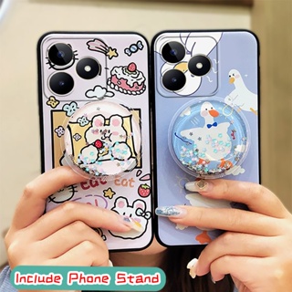 Silicone Durable Phone Case For Realme C53/Narzo N53 Kickstand Fashion Design drift sand Cartoon Anti-dust Cute Back Cover