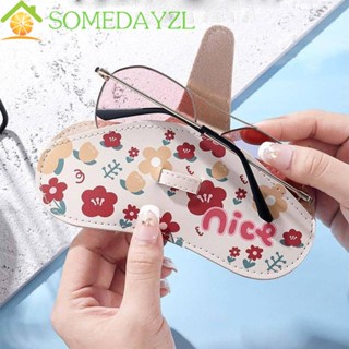 Somedayzl เคสแว่นตา หนัง PU แบบพกพา นุ่ม ดอกไม้ กันน้ํา ที่เก็บแว่นตา เรขาคณิต เด็กผู้หญิง ที่ใส่แว่นตา สําหรับผู้หญิง กล่องป้องกันแว่นตา