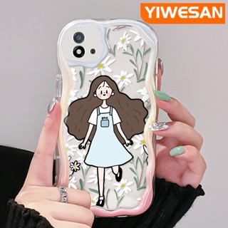 เคสโทรศัพท์มือถือแบบนิ่ม ใส ลายดอกไม้ เด็กผู้หญิง สีครีม หลากสี สําหรับ Realme C20 C20A C11 2021 C11 2020 Narzo 50i