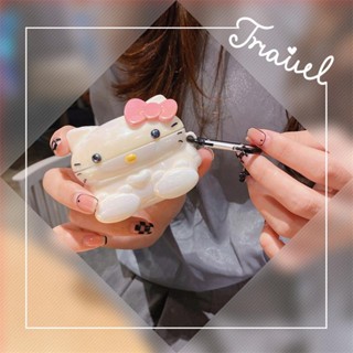 เคสหูฟังบลูทูธ ลายการ์ตูนแมว Hello Kitty น่ารัก สีสันสดใส สําหรับ AirPods 1 2 3 Pro