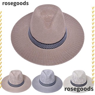 Rosegoods1 หมวกชายหาด ระบายอากาศ ฤดูร้อน หมวกสไตล์ถัง