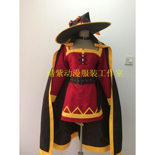 ชุดคอสเพลย์ Megumin Kono Subarashii Sekai Ni Shukufuku Wo Captain Wig Witch Attire Wizard Hat Hair Robe Dress Bandage