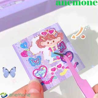 Anemone ชุดสติกเกอร์การ์ด ลายการ์ตูนกูก้า หัวใจ ไล่โทนสี แฮนด์เมด สําหรับของขวัญ