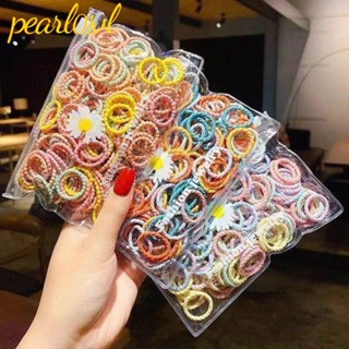 Pearl01 ยางรัดผม หลากสี สําหรับเด็ก 100 ชิ้น/ถุง