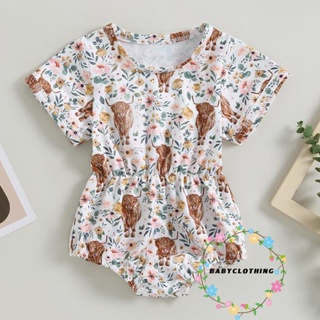 Babyclothes- ชุดรอมเปอร์ แขนสั้น พิมพ์ลาย ลําลอง แฟชั่นฤดูร้อน สําหรับเด็กผู้หญิง