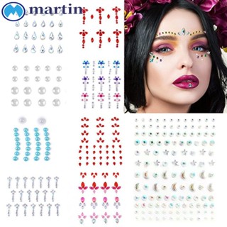 Martin สติกเกอร์คริสตัล พลอยเทียม ไข่มุก ลูกปัด เพชร พลอยเทียม 3D แฟชั่น สําหรับติดตกแต่งเล็บ งานเทศกาล